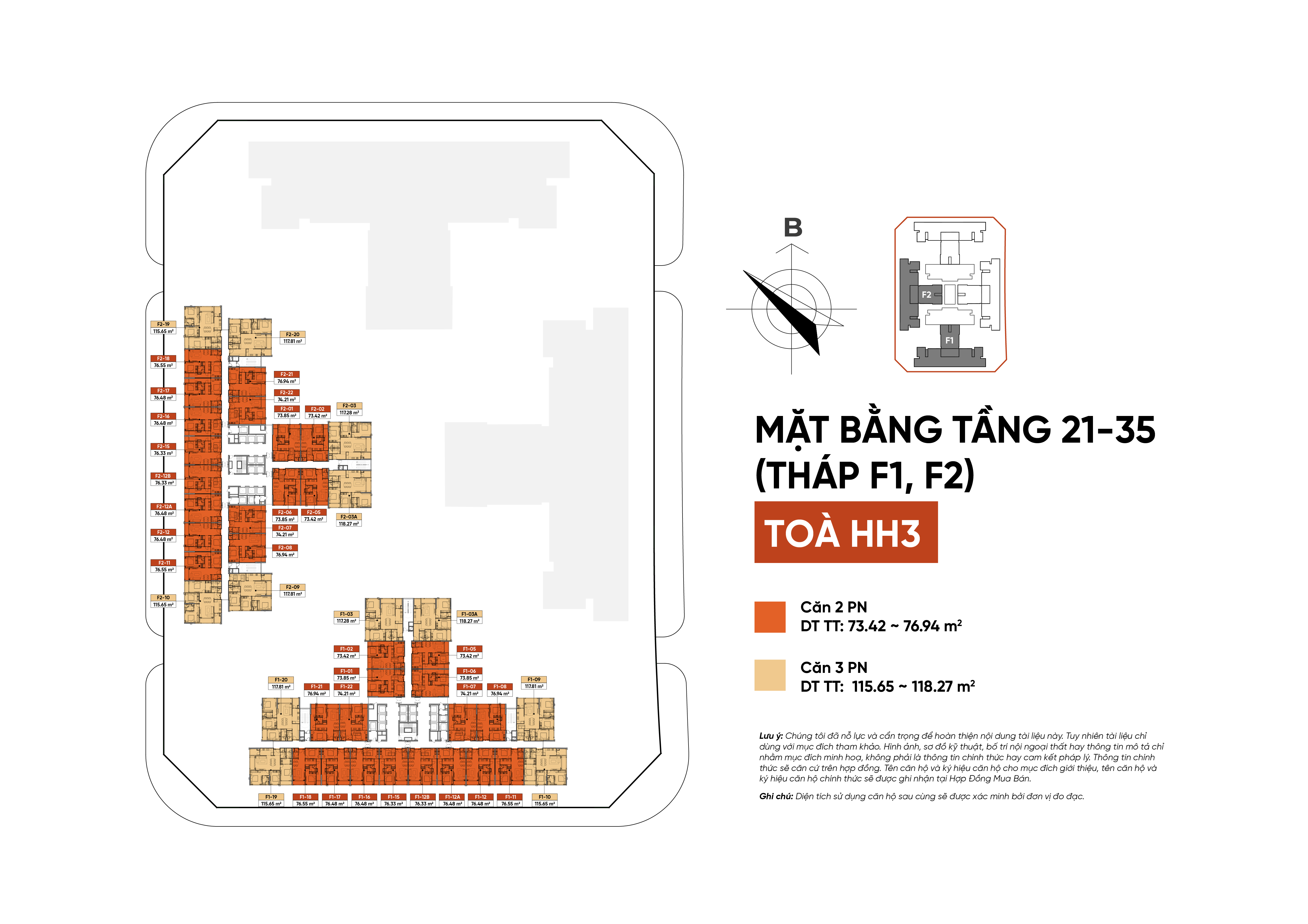 Mặt bằng The Flame Vine F1 F2 tầng 21-35