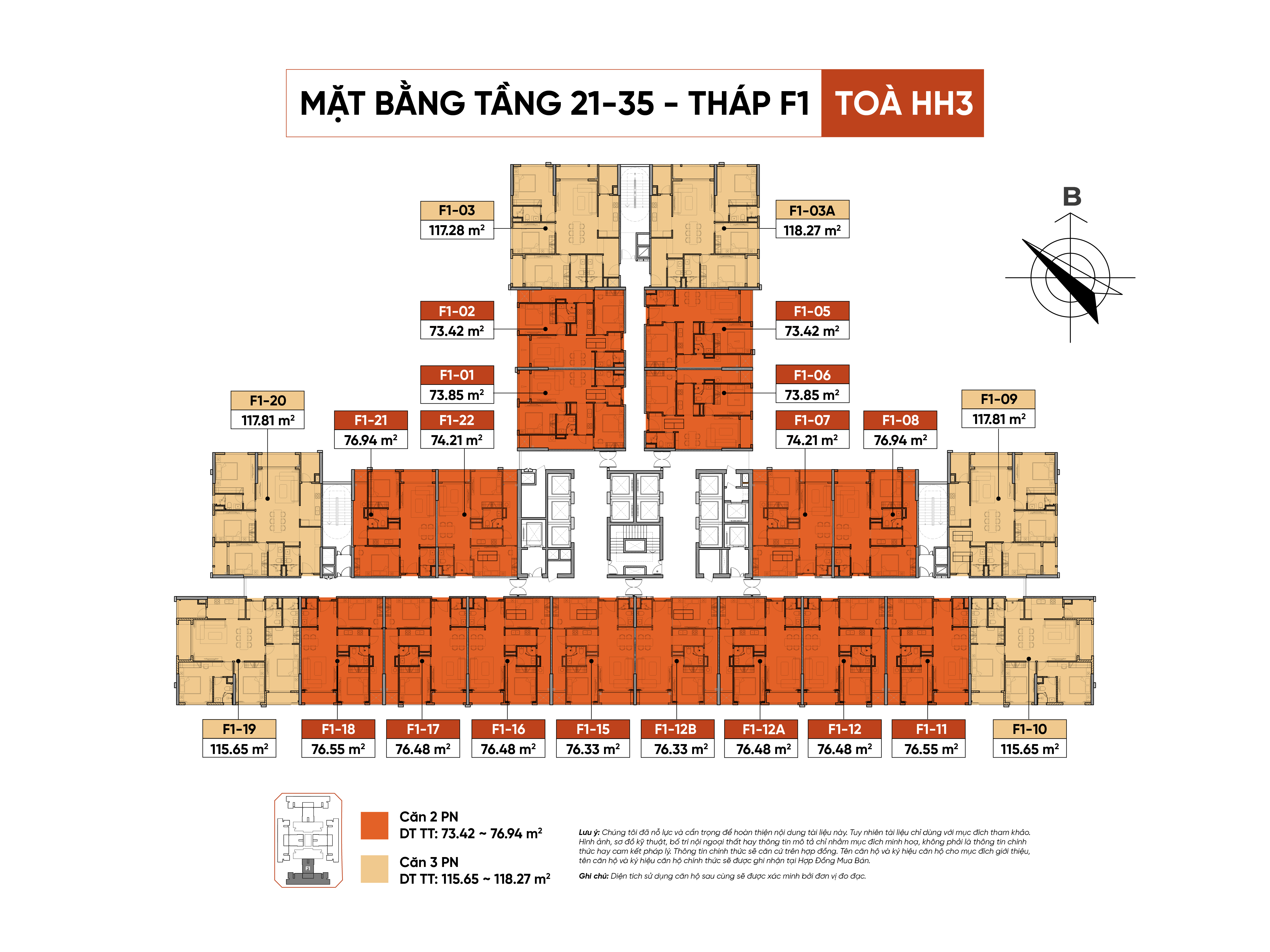 Mặt bằng The Flame Vine tòa F1 tầng 21-35