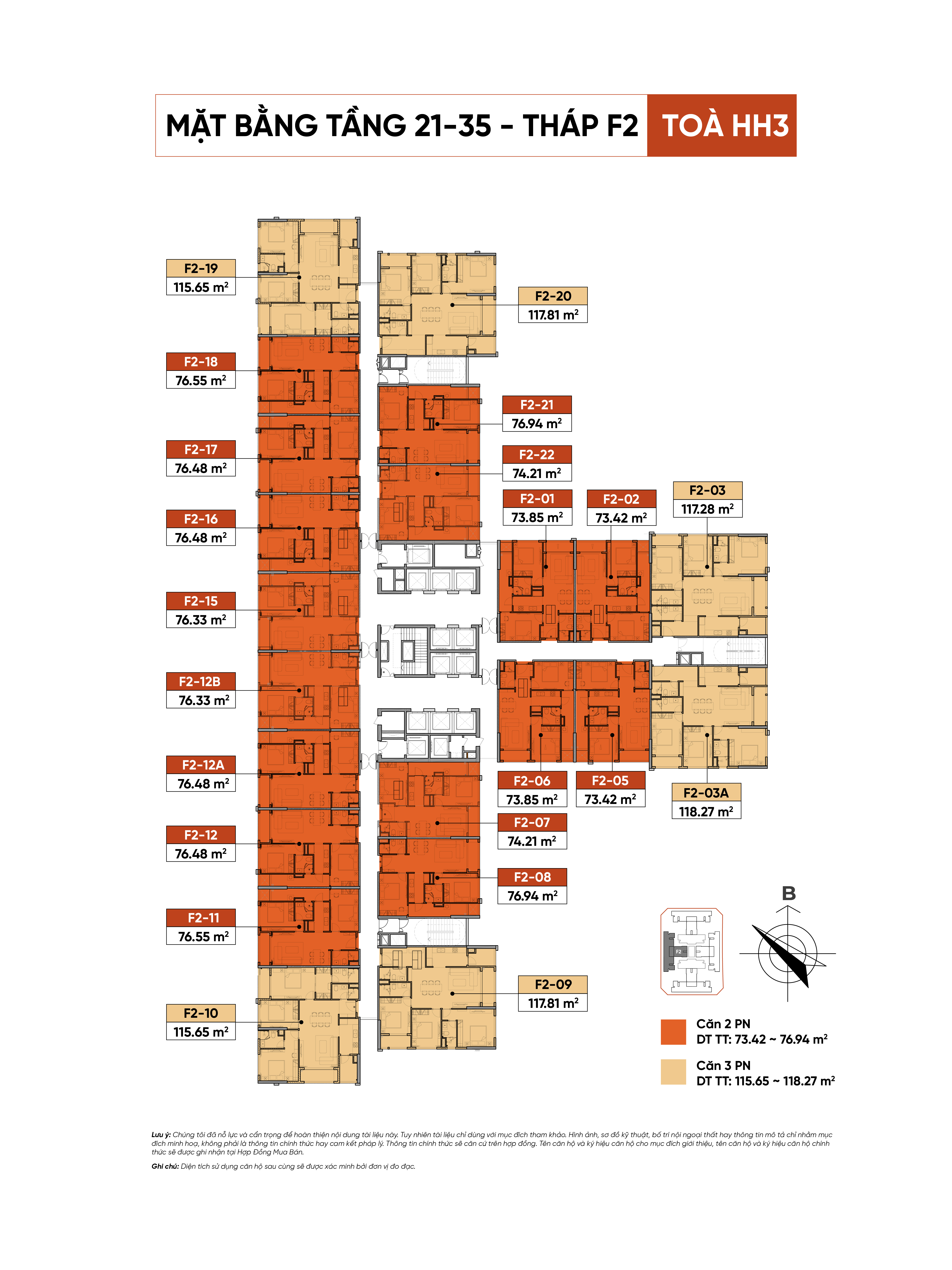 Mặt bằng The Flame Vine tòa F2 tầng 21-35